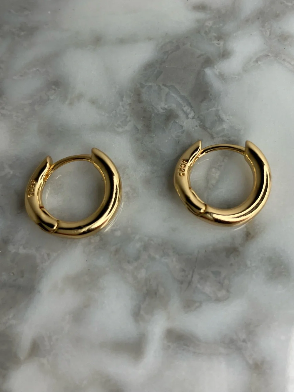 Medium Wave Chunky Hoop Earrings | 14K Gold Plated | Statement Hoops 10 mm
